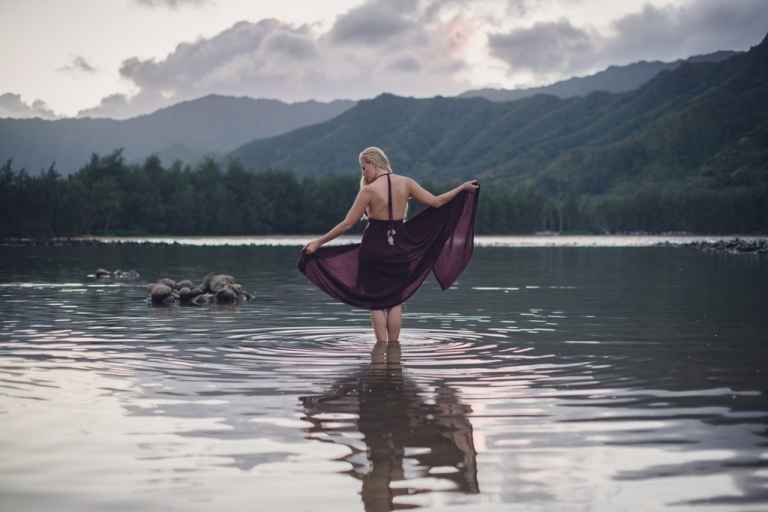 couples adventure session, wanderlove, oahu, hawaii, sunset, beach