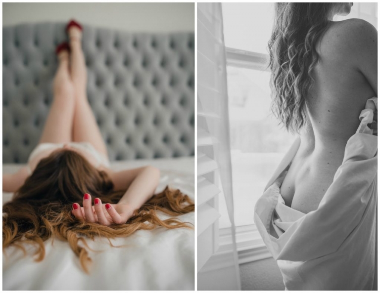 intimate lingerie lifestyle boudoir session in houston bedroom