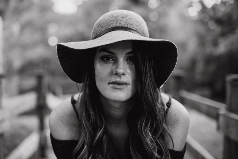 black and white woman portrait session