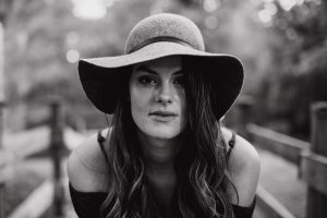 black and white woman portrait session