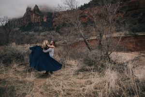 zion national park dancing couples session twirl