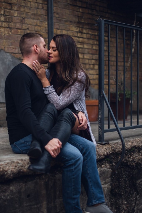 kiss industrial houston engagement session art district