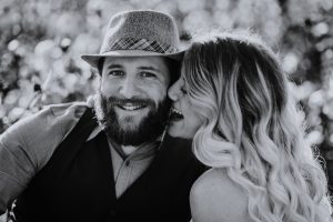 couple laughing during adventure session