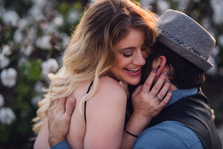couple laughing during adventure session