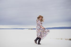 boho dress, boho style, white sands national park, elopement photographer, adventure photography, adventure photographer