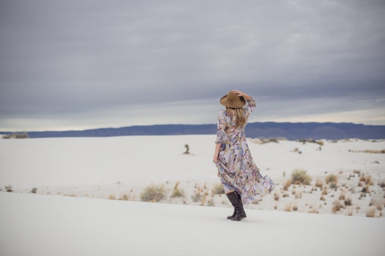 white sands national park is a great place for an adventurous elopement