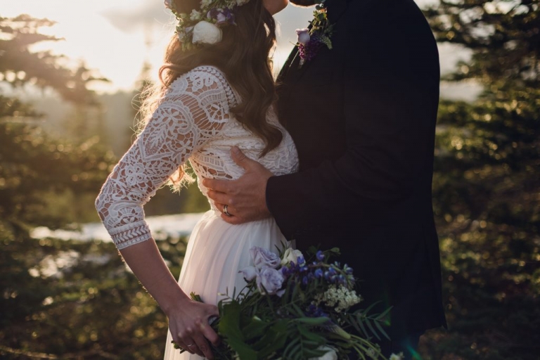 olympic mountain wedding, adventure elopement photography, elopement, olympic national park elopement, sunset, adventurous couple