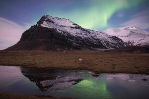 Iceland, northern lights, iceland night sky, jokulsarlon, reflection, aurora borealis, green northern lights