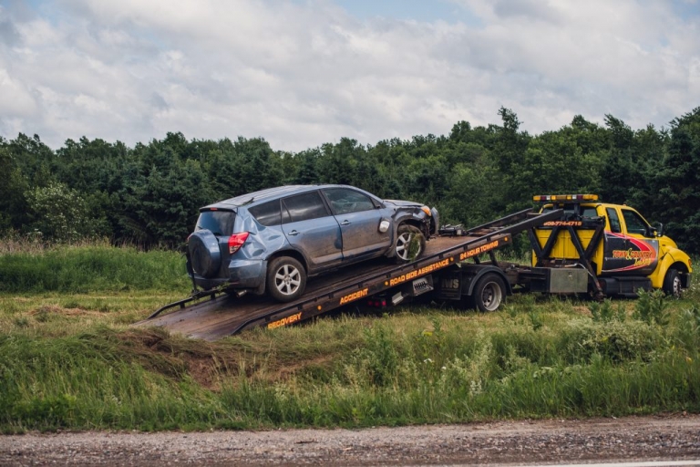 toyota rav4 wreck in ditch