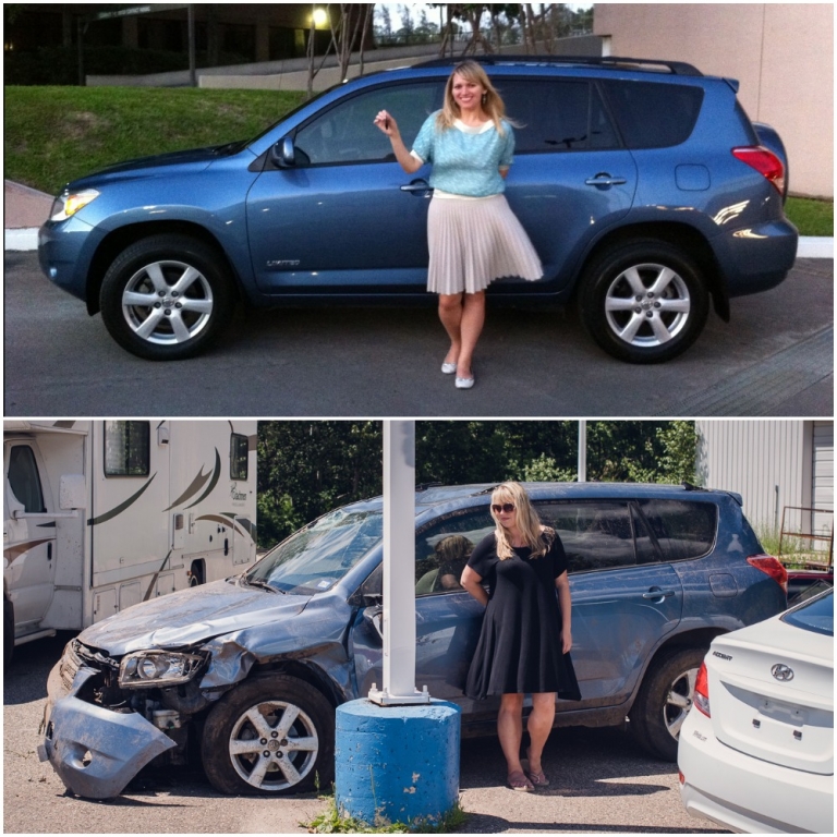 blue toyota rav4 before and after accident