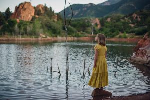 yellow summer dress, colorado springs, colorado, summertime, garden of the gods