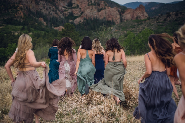 open field, boho style, paint mines, colorado, all heart workshop, bohemian style, pastel colored bridesmaid dresses, women photographers