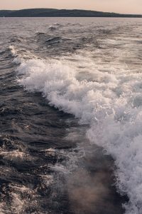 Lake Superior, summertime, splashing waves, Upper Peninsula Michigan