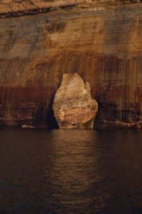 Michigan's Pictured Rocks on Lake Superior, mineral stain, cliffs, midwest, great lakes, sunset, boat tours, summertime, lake water, upper peninsula, UP Michigan, Michigan, Lake Superior, Pictured Rocks, great lakes, midwest