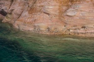 Michigan's Pictured Rocks on Lake Superior, mineral stain, cliffs, midwest, great lakes, sunset, boat tours, summertime, lake water, upper peninsula, UP Michigan, Michigan, Lake Superior, pictured rocks, green, great lakes, midwest