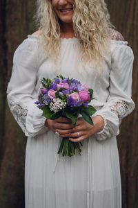 pacific northwest elopement, pacific northwest elopement photographer, olympic national park, Washington Elopement Photographer, Washington Olympic Peninsula, forest elopement, boho style wedding, bohemian style wedding dress, Hoh Rainforest