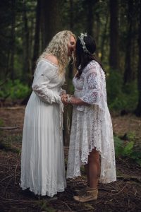 pacific northwest elopement, pacific northwest elopement photographer, olympic national park, Washington Elopement Photographer, Washington Olympic Peninsula, forest elopement, boho style wedding, bohemian style wedding dress, Hoh Rainforest