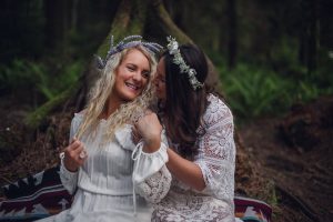 pacific northwest elopement, pacific northwest elopement photographer, olympic national park, Washington Elopement Photographer, Washington Olympic Peninsula, forest elopement, boho style wedding, bohemian style wedding dress, Hoh Rainforest