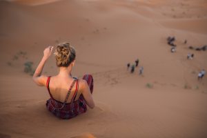adventure photography and elopements, Sahara Desert, sand dune, Morocco, sunrise