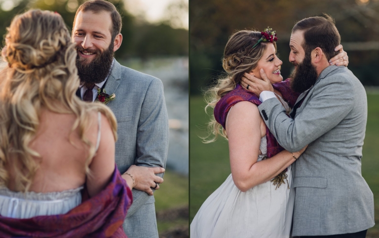 couple embraces during their intimate elopement
