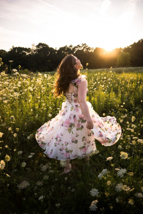 Alisz in a Michigan flower field