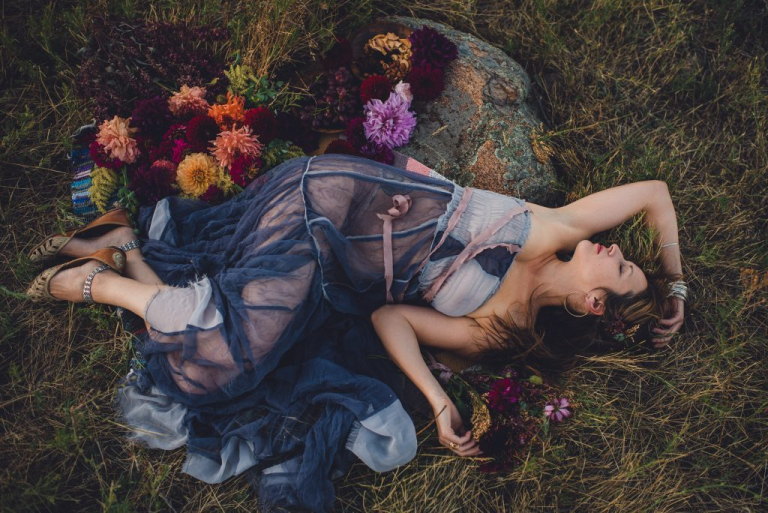 Sofia laying in the grass, Boulder Colorado